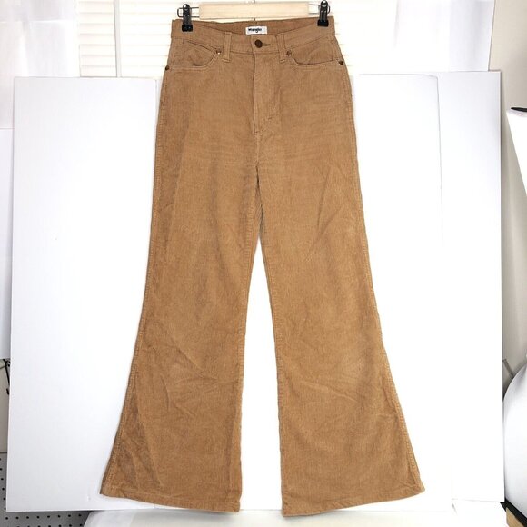 COPY - 27.5 INSEAM Wrangler Wanderer Corduroy Jeans W26 L27.5 Flare High Rise - Picture 4 of 12